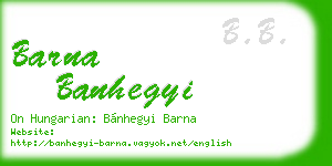 barna banhegyi business card